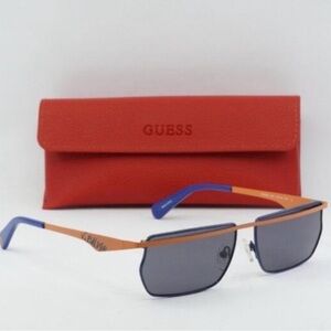 Guess Blue and Orange Sunglasses with Red Case J Balvin Special Edition